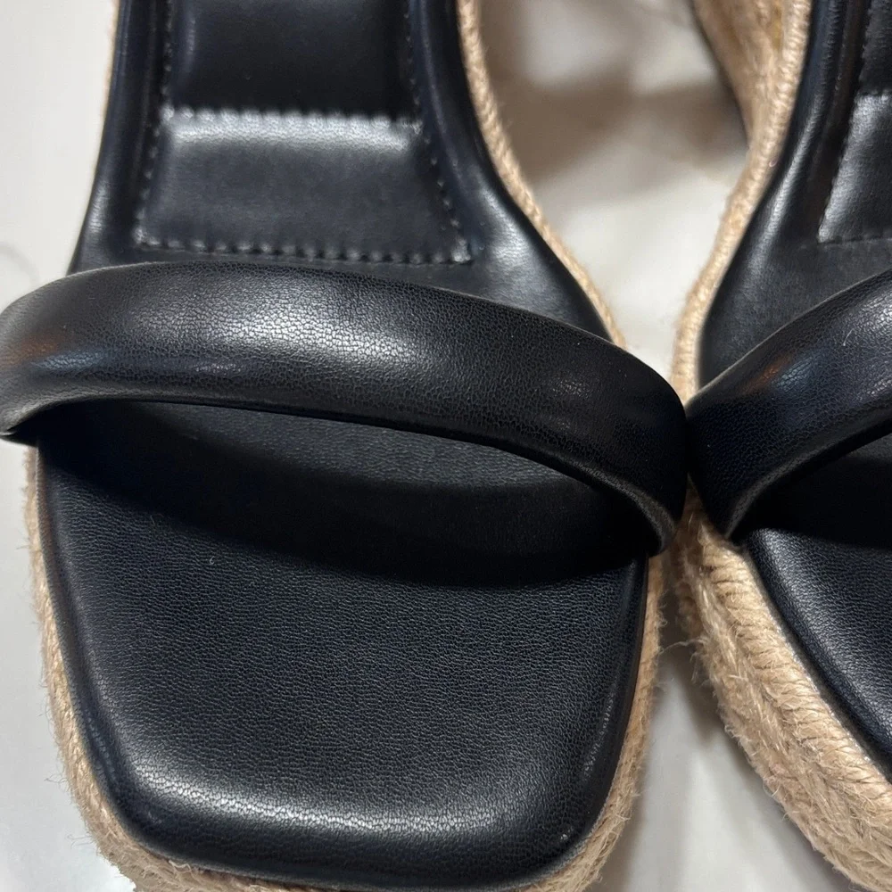 Kelly & Katie Black Espadrille Wedges